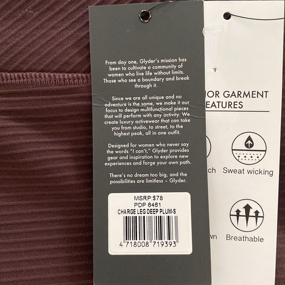 Deep plum glider brand leggings/size small - Picture 4 of 9
